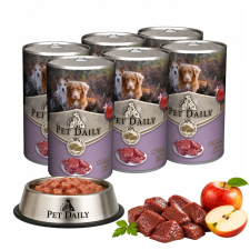 Pet Daily Dog teljes értékű nedves kutyaeledel, máj és alma  6x1240g kutyaeledel