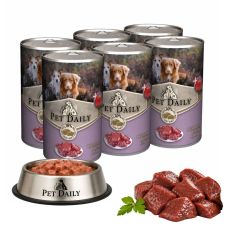 Pet Daily Dog teljes értékű nedves kutyaeledel, májas 6x1240g kutyaeledel