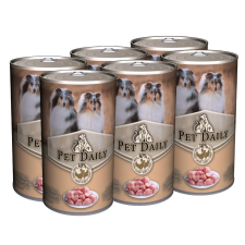 Pet Daily Dog teljes értékű nedves kutyaeledel, szárnyas 6x1240g kutyaeledel