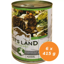 PET'S LAND Pet s Land Cat Konzerv Vadashús répával 6x415g macskaeledel