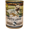 PET'S LAND Pet s Land Dog Konzerv Sertés-Hal körtével 415g