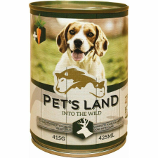 PET'S LAND Pet s Land Dog Konzerv Vadhús répával 415g kutyaeledel