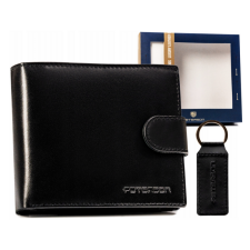  Peterson Férfi Bőr Pénztárca Szett + Kulcstartóval Set-M-N992L-Kcs-1657 Black pénztárca