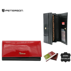  Peterson Női Bőr Pénztárca Ptn 1N-409-6709 Black-Red