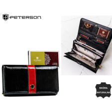  Peterson Női Bőr Pénztárca Ptn 421077-Sh-9930 Black-Red pénztárca