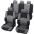 PETEX Autó üléshuzat készlet, 17 részes, fekete, szürke, egyes ülés/hátsó ülés, Petex Classic, (24274918)