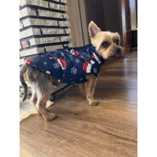 PetGear Kutyaruha - Karácsonyi Mellény Pórázakasztóval -Kék- M kutyaruha