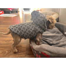 PetGear Kutyaruha - Louis Vuitton Mellény - Szürke kapucnis - S kutyaruha