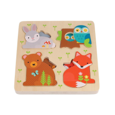 Petit Collage Fa több szintes puzzle - Állatok és kicsinyeik 8 db puzzle, kirakós