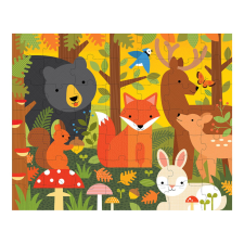 Petit Collage Puzzle 2 az 1-ben erdei állatok 49 db puzzle, kirakós
