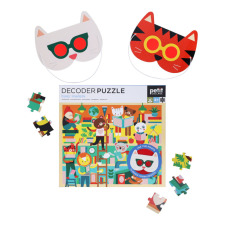 Petit Collage Puzzle könyvtár 3D szemüveggel 100 db puzzle, kirakós