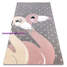 PETIT szőnyeg FLAMINGOS Flamingók szív szürke 80x150 cm lakástextília