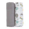  Petite & Mars Bambusz muszlin 2db-os pelenka szett Misty Grey Planes, 120 x 120 cm