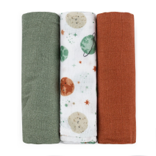 Petite&Mars Petite&amp;Mars Moussy bambusz muszlin pelenka 68x68cm, Celestial Planets, 3db mosható pelenka