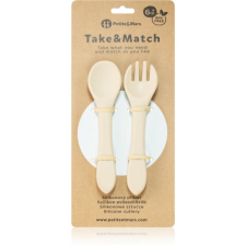 Petite&Mars Take&Match Silicone Cutlery étkészlet Desert Sand 6 m+ 2 db babaétkészlet
