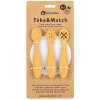Petite&Mars Take&Match szilikon tanulókanál készlet, Intense Ochre, 3 db
