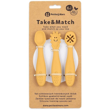 Petite&Mars Take&Match szilikon tanulókanál készlet, Intense Ochre, 3 db babaétkészlet