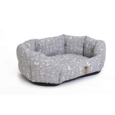 PETSY Max pamut kutyafekhely 50 cm, szürke/fehér mintás szállítóbox, fekhely kutyáknak