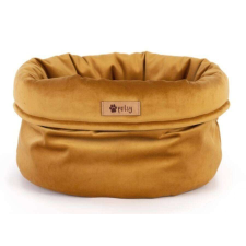 PETSY ROYAL BASKET kutya, macska bársonyos poliészter fekhely - arany - Ø 40 cm szállítóbox, fekhely macskáknak