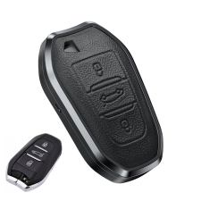  Peugeot 3 gombos smart kulcs alumínium+bőr tok autó tuning
