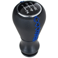  Peugeot 406 sebességváltó gomb FEKETE BŐR + KÉK varrással 5 SEBESSÉGES váltógomb