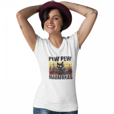  Pew-Pew Madafakas - Női V Nyakú Póló