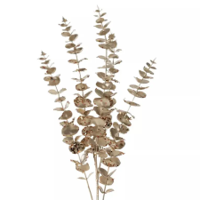  Pezsgő, arany színű eukaliptusz dekorág csillámos díszítéssel dekoráció