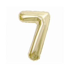 Pezsgőszínű B&C Champagne 7-es szám fólia lufi 85 cm party kellék