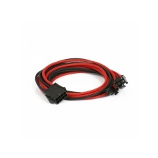 PHANTEKS 6+2-Pin PCIe hosszabbító 50cm - harisnyázott Fekete / Piros kábel és adapter