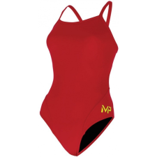 ﻿Phelps, Michael Michael Phelps Solid Mid Back Red 28 fürdőruha, bikini