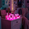 Phenom Neon LED lámpa - rózsaszín "Love" - 3 x AA + USB - 34 x 1.6 x 12,5 cm (43996H)