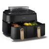 Philips 5000 series NA552/00 Dupla kosaras AirFryer Forrólevegős sütő 9L 2750 Watt - Fekete / Arany