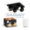 Philips 50474/30/P6 BUCKRAM LED spot lámpa falon kívüli fekete 4x5.5W 2200-6500K 1400lm GU10 15000h A++ -> E IP20