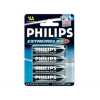 Philips Alkáli 1.5V AA Ceruza elem ExtremeLife+Ultra 4db  (LR6E4B/10) (LR6E4B/10)