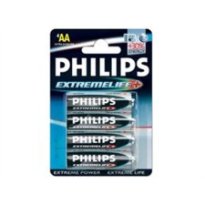Philips Alkáli 1.5V AA Ceruza elem ExtremeLife+Ultra 4db  (LR6E4B/10) (LR6E4B/10) ceruzaelem