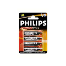 Philips Alkáli 1.5V AA Ceruza elem PowerLife 4db  (LR6P4B/10) (LR6P4B/10) ceruzaelem