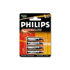 Philips Alkáli 1.5V AAA Ceruza elem PowerLife 4db  (LR03P4B/10) (LR03P4B/10) ceruzaelem