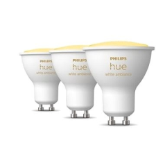 Philips Hue White Ambiance 4,3W 400 GU10, 3 db izzó