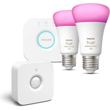 Philips Hue White and Color Ambiance LED fényforrás E27 9W kis promóciós induló készlet + Philips Hue Motion Sensor (PHL21029set2) (PHL21029set2) izzó
