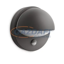Philips June 162469316 mozgásérzékelő fali lámpa , 1x12W 230V E27 741Lm, antracit kültéri világítás