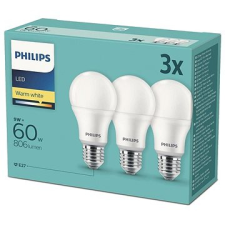 Philips LED 9-60W, E27 2700K, 3 db világítás