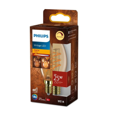 Philips LED-es gyertyakörte E14 B35 3W = 25W 250lm 2200K meleg izzószál borostyán PHILIPS szabályozható izzó