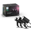Philips Lily anthracite 1741430P7 RGB LED kültéri leszúrható szpot lámpatest szett, 8W 640Lm IP65 2000-6500K, 3 db