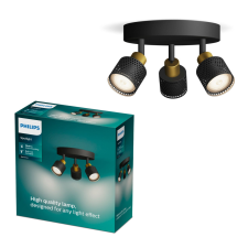 Philips Mennyezeti lámpa spotlámpa 3x GU10 fekete-réz Niall Philips világítás