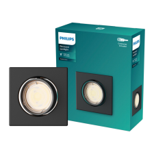 Philips Peridot LED GU10 süllyesztett lámpatest, mozgatható, négyzet alakú, fekete világítás