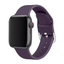 Phoner Clasp Apple Watch S4/S5/S6/S7/S8/S9/SE/Ultra Csatos Szilikon szíj 42/44/45/49mm - Lila okosóra kellék