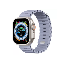 Phoner River Apple Watch S4/S5/S6/S7/S8/S9/SE/Ultra Lyukacsos Szilikon Szíj 42/44/45/49mm - Levendulaszürke okosóra kellék