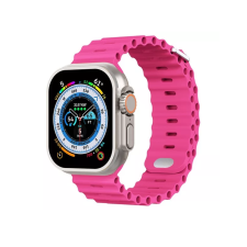 Phoner River Apple Watch S4/S5/S6/S7/S8/S9/SE/Ultra Lyukacsos Szilikon Szíj 42/44/45/49mm - Pink (72477) okosóra kellék