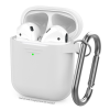 Phoner Simple Apple Airpods 1/2 szilikon tok akasztóval, fehér