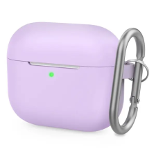 Phoner Simple Apple Airpods 3 szilikon tok akasztóval, lila fülhallgató, fejhallgató tok